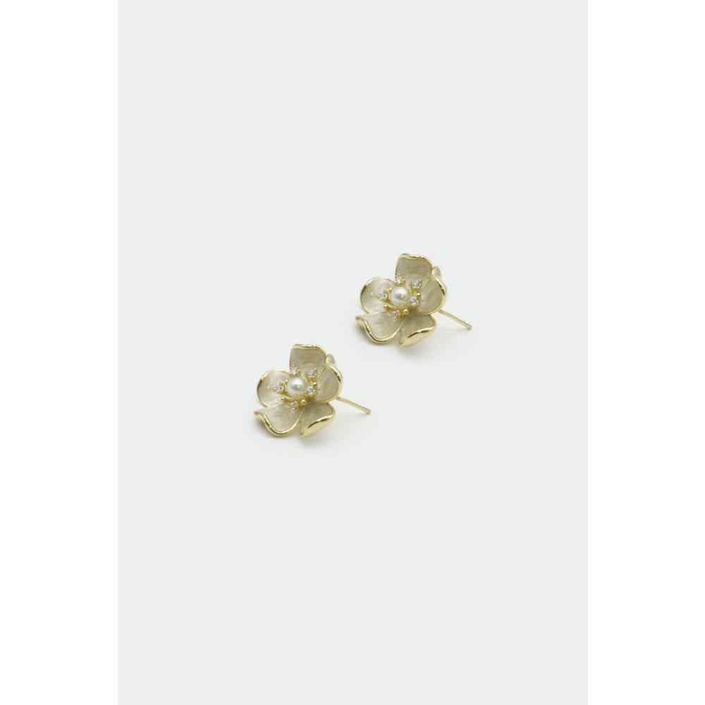 Voodoo Vixen - Pearlescent Flower Stud Ohrringe - WeiÃŸ